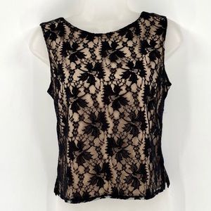 DANNY & NICOLE Lace Cropped Tank Top 0086